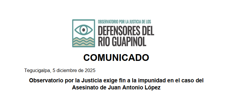 Observatorio por la Justicia exige fin a la impunidad en el caso del Asesinato de Juan Antonio López